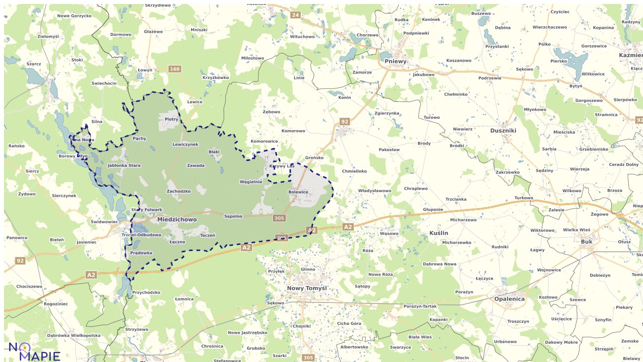 Mapa uzbrojenia terenu Miedzichowa